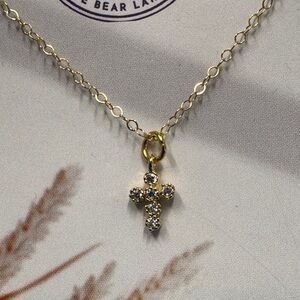 Dainty 14k gold plated Gold Cross Pendant Necklace